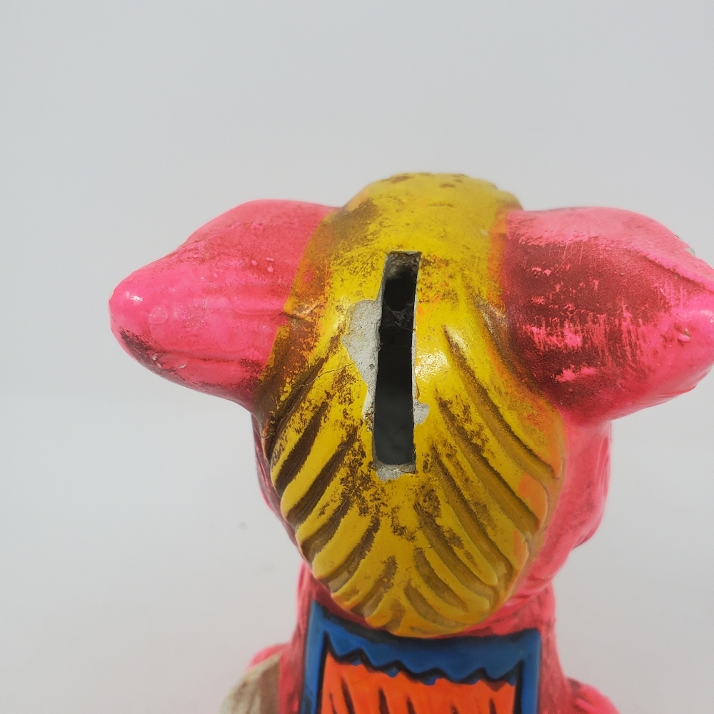 VTG Lego Japan Hot Pink Horse/Donkey Chalkware Piggy Bank - Picture 6 of 7